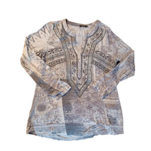 MAX JEANS, LONG SLEEVE SHIRT, SIZE LARGE.